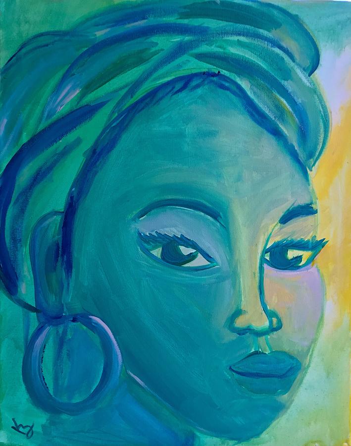 Girl in Green Painting by Karen Buford