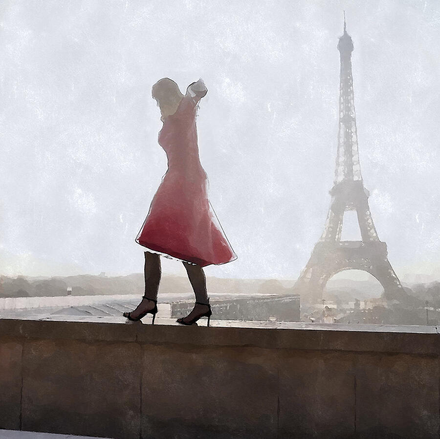 Girl in Paris Digital Art by Anthony Fratacci - Fine Art America