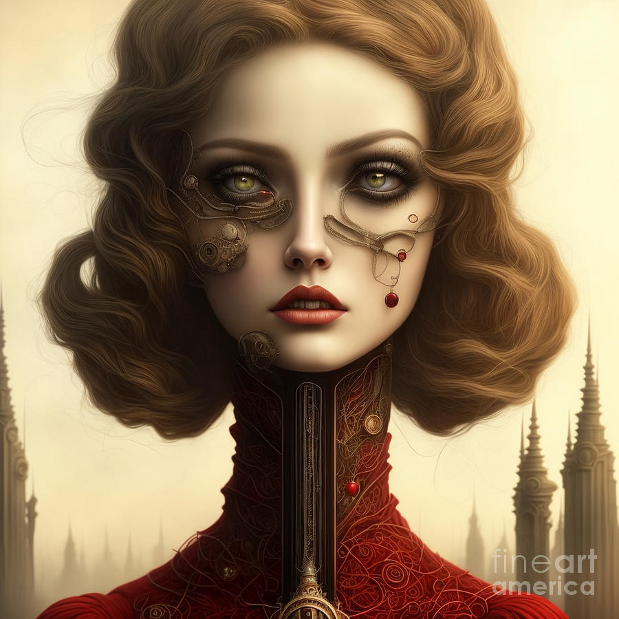 Girl In Red - Autumn Portrait 3 Digital Art by Philip Preston