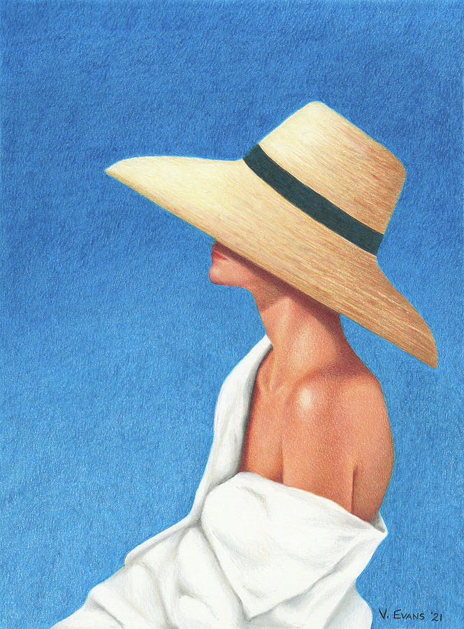 Girl in Straw Hat Painting by Valerie Evans