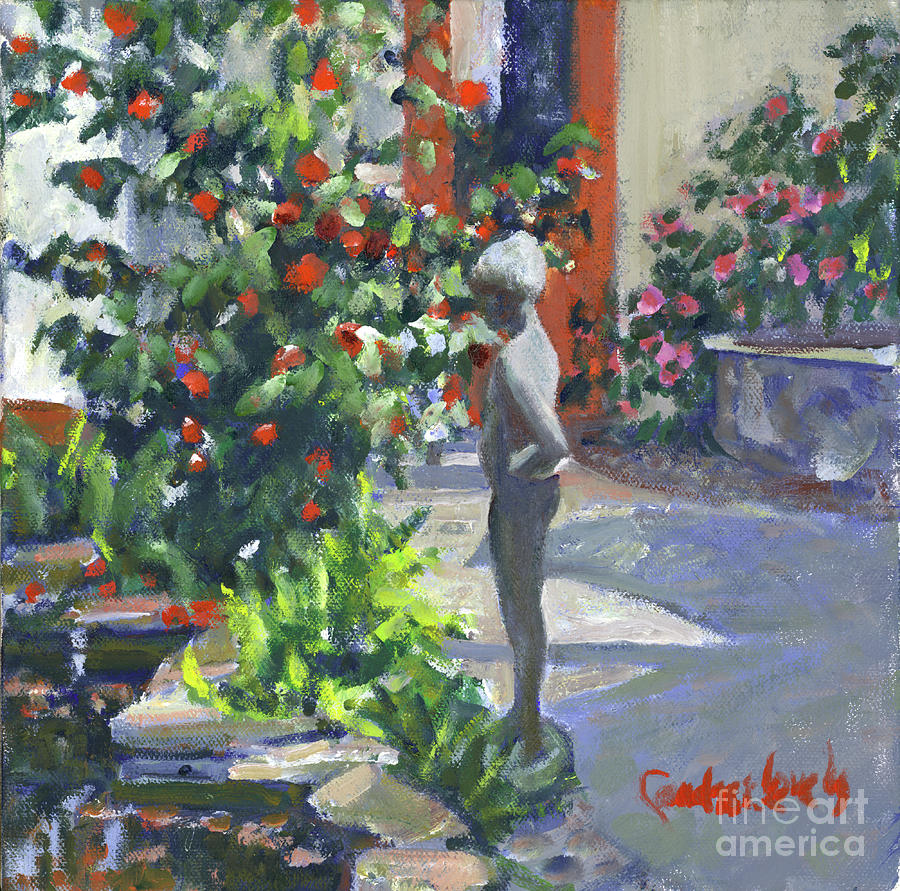 Girl in the Court Yard Painting by Candace Lovely