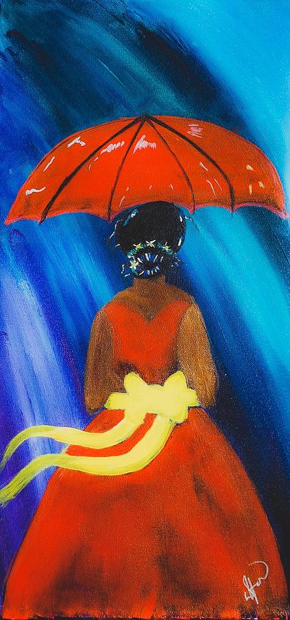 Girl in the rain Painting by Darian And Tanya Ford - Fine Art America