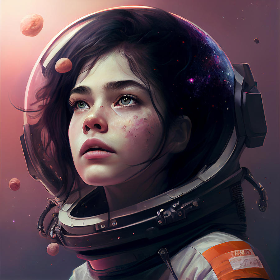 Girl in the space Digital Art by Alena Vasileva - Fine Art America