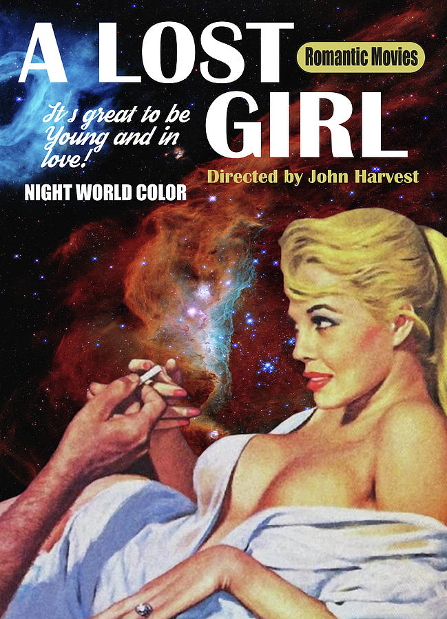 Space Digital Art - Girl is Having a Cigarette by Long Shot