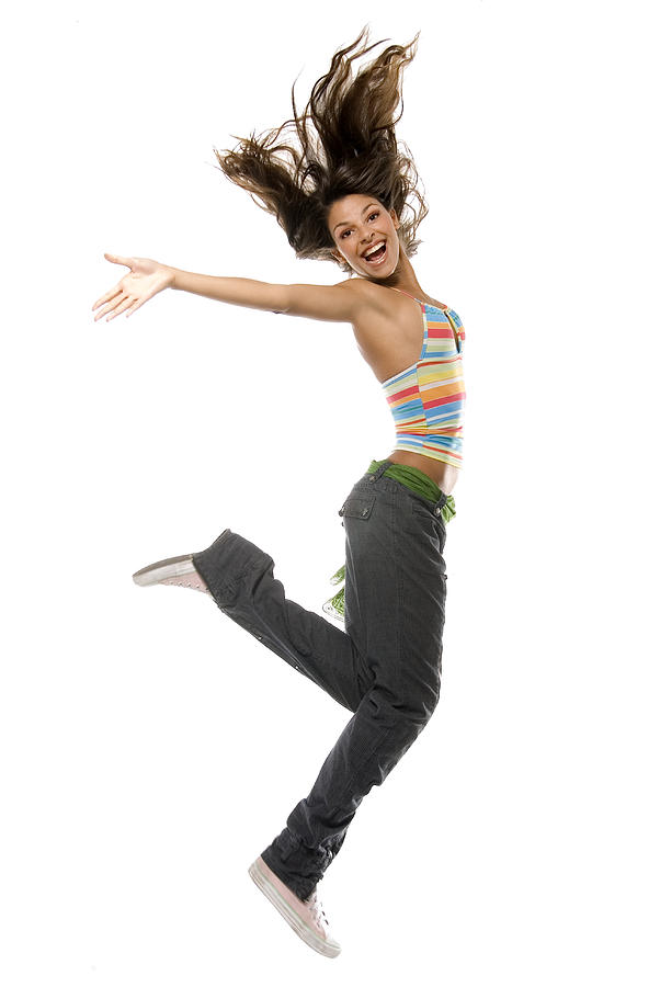 Girl jumping into air Photograph by Hans Neleman