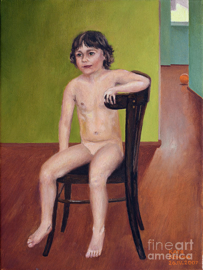 Girl on a Chair Painting by Oleg Konin