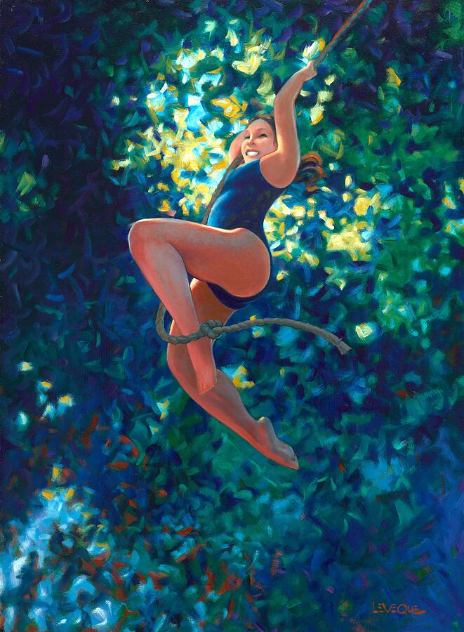 Girl on a Rope - Legacy Collection Painting by Kevin Leveque