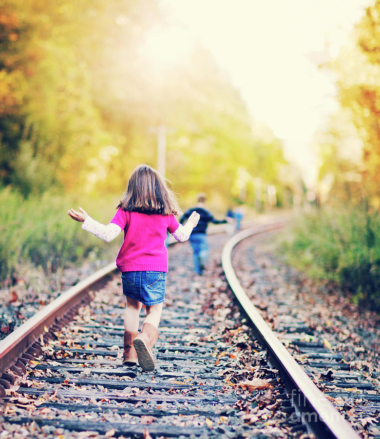 Girl on Railroad tracks Photograph by Stuart Monk - Fine Art America