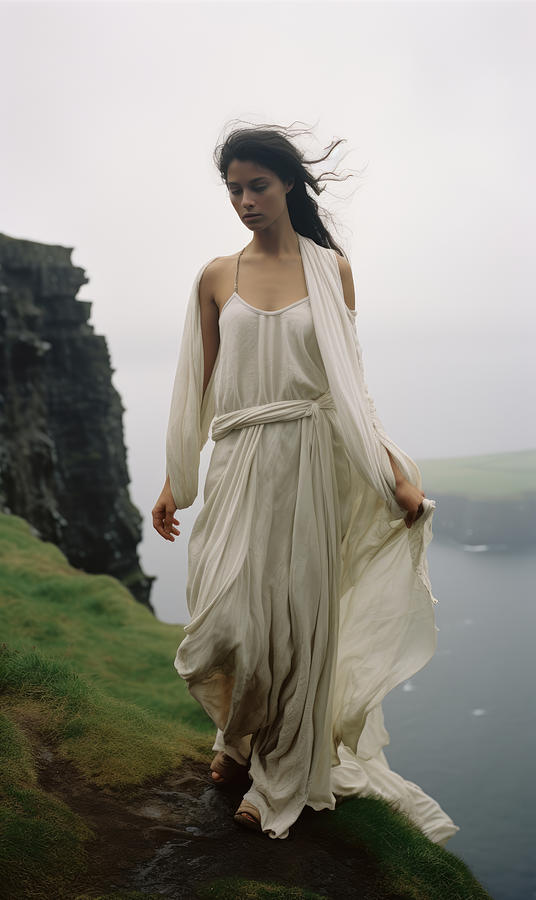 Portrait Photograph - Girl on the Cliffs No.2 by My Head Cinema