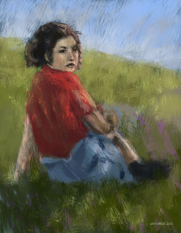 Girl On The Hill Painting by Larry Whitler