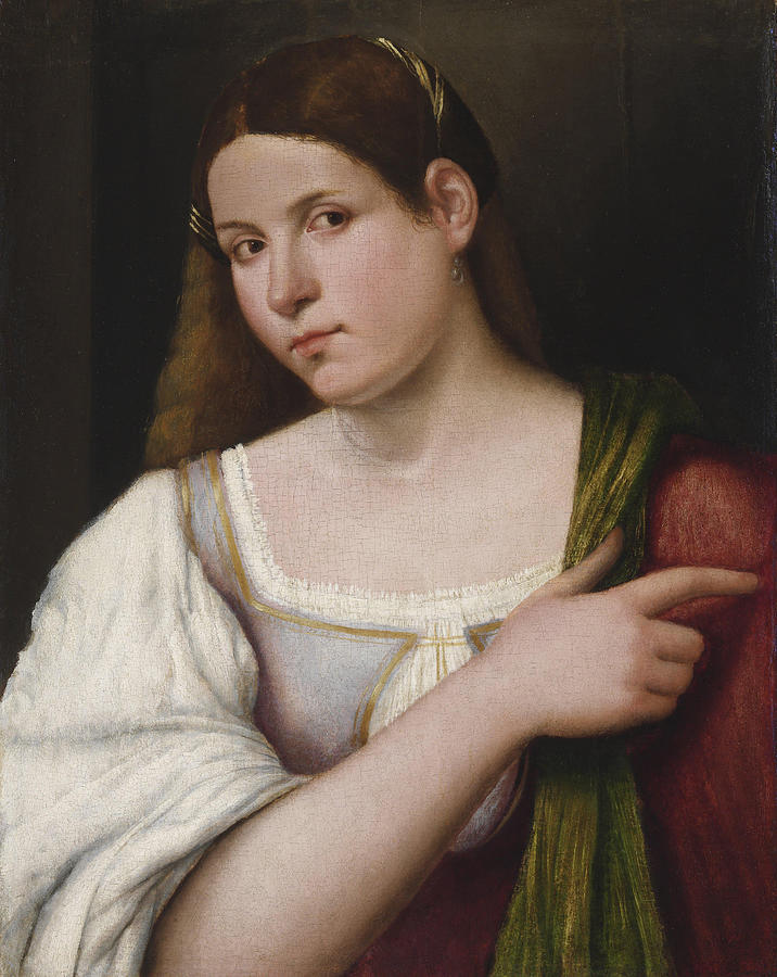 Girl Pointing Painting by Sebastiano del Piombo - Fine Art America