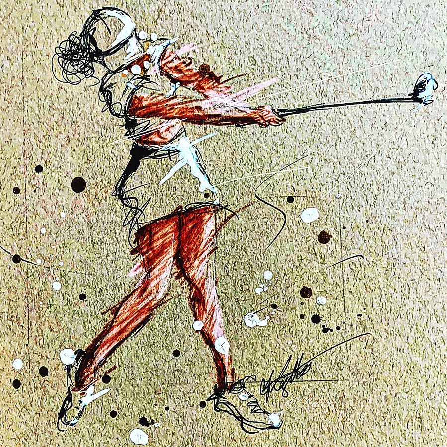 Girl Power Golf Drawing by C F Legette