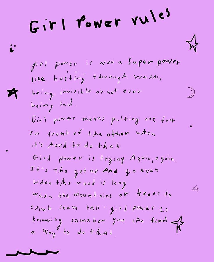 Girl Power Is Not A Superpower Drawing by Ashley Rice