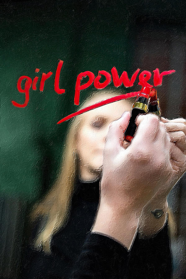 Girl Power Woman Lipstick  Painting by Tony Rubino