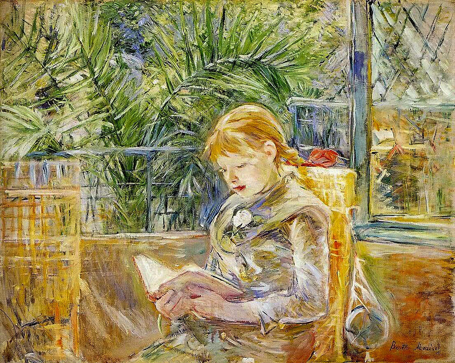 Girl reading  Painting by James Inlow
