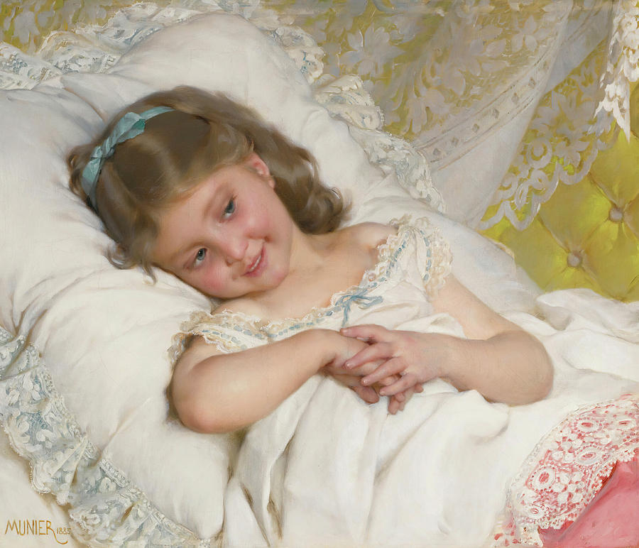 Girl Resting Painting by Emile Munier