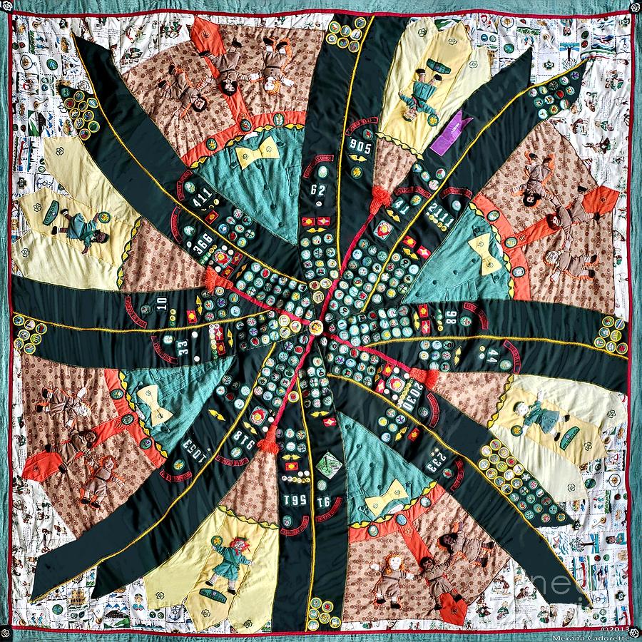 Girl Scout quilt Mixed Media by Merana Cadorette