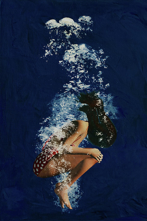 Girl swimming underwater II Digital Art by Jan Keteleer