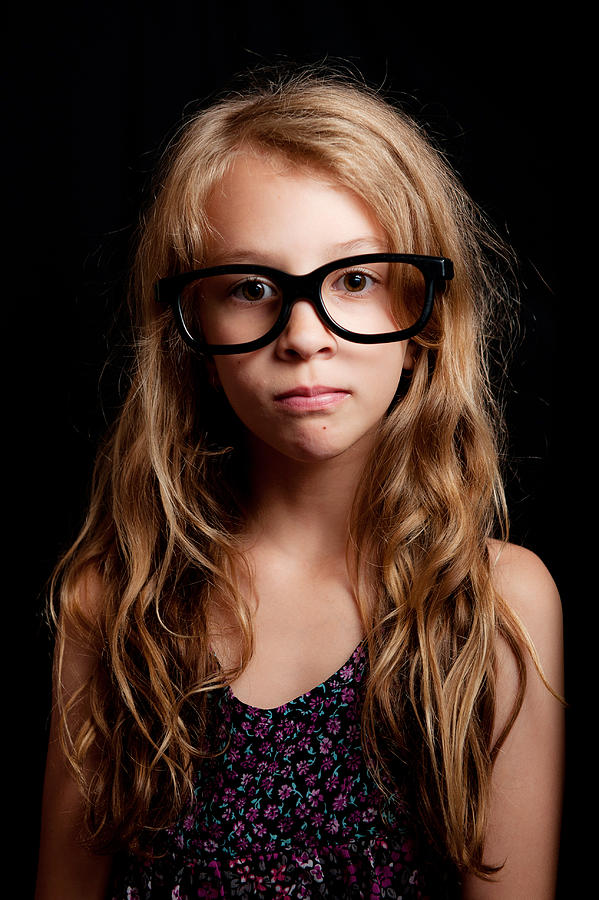 Girl wearing thick black glasses Photograph by Fun energetic ecelectic