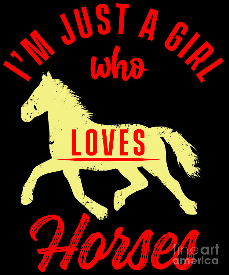 Girl Who Loves Horses Horseshoe Equestrian Stable Gift Digital Art by ...