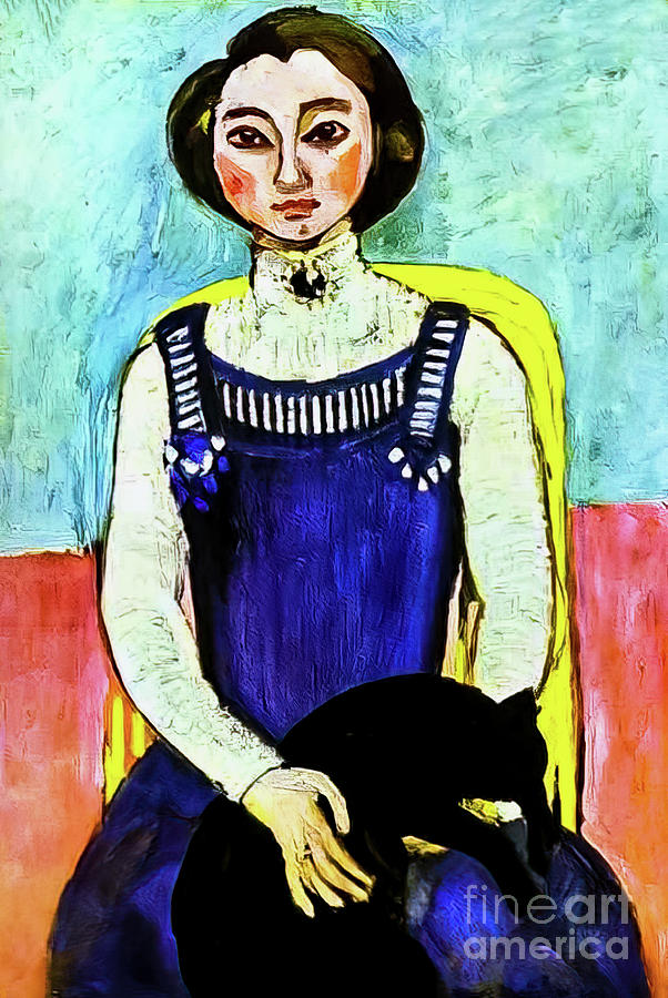Girl With a Black Cat by Henri Matisse 1910 Painting by Henri Matisse