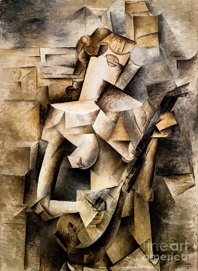 Girl with a Mandolin 1910 by Pablo Picasso Painting by Pablo Picasso