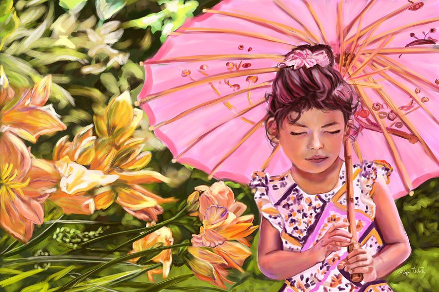 Girl with a Parasol Digital Art by Maggie Terlecki