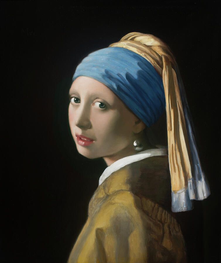 Girl with a Pearl Earring Painting by Mark Van crombrugge - Pixels