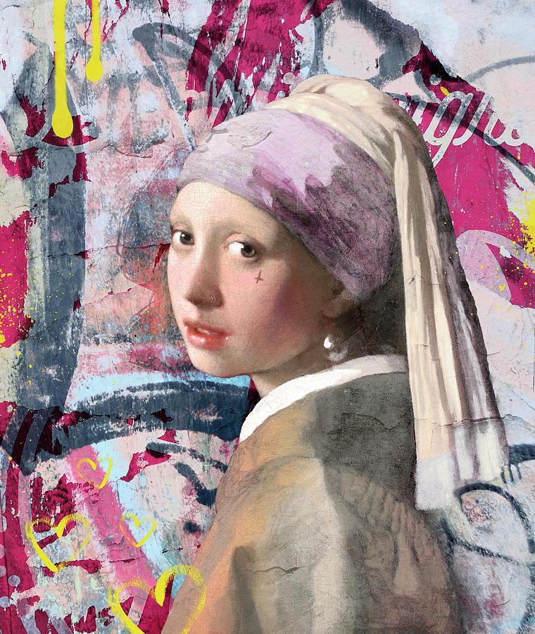 Girl With A Pearl Earring Digital Art by Mike Taylor