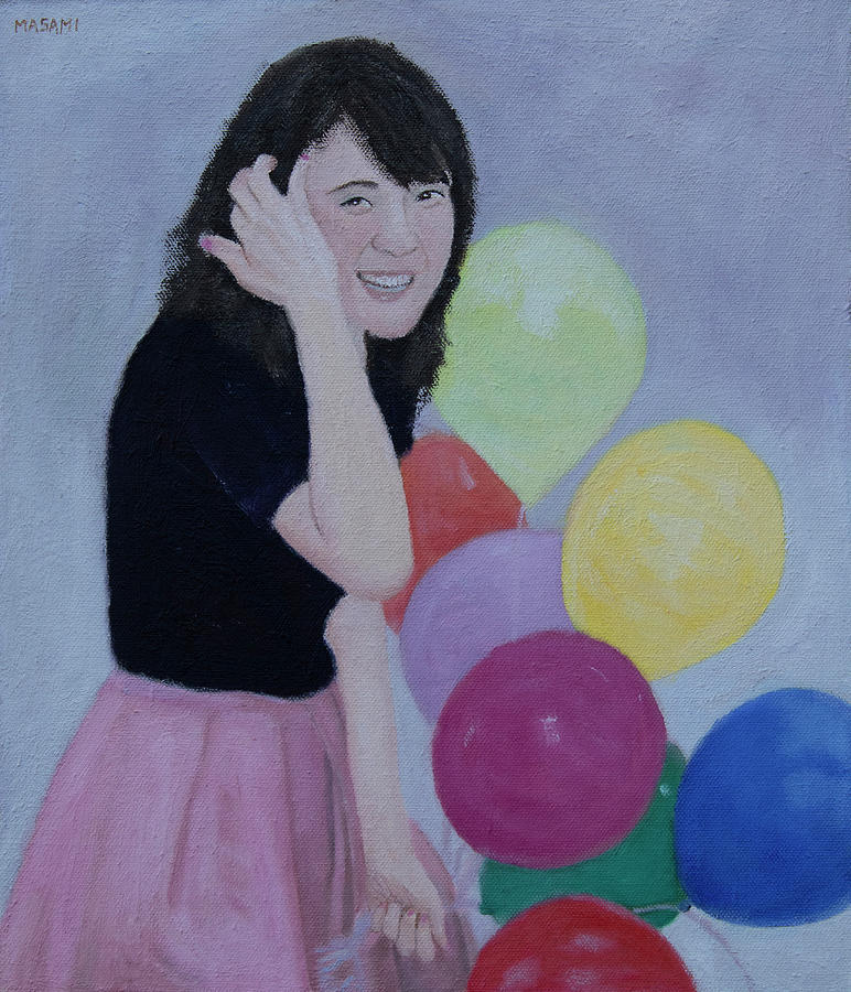 Girl with Ballons Painting by Masami IIDA