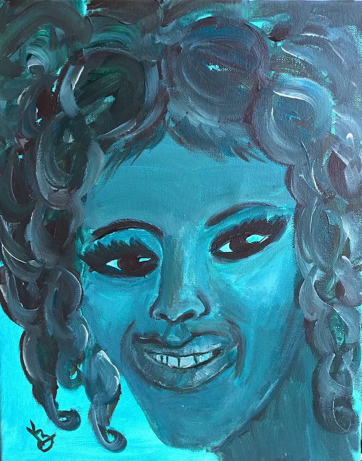 Girl with Blue Hair  Painting by Karen Buford