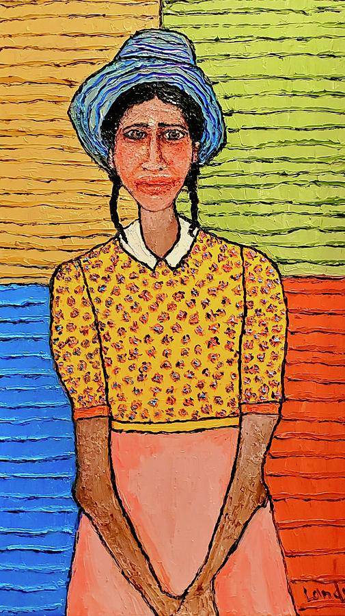 Girl with blue hat Painting by Yolanda Terrell Fine Art America