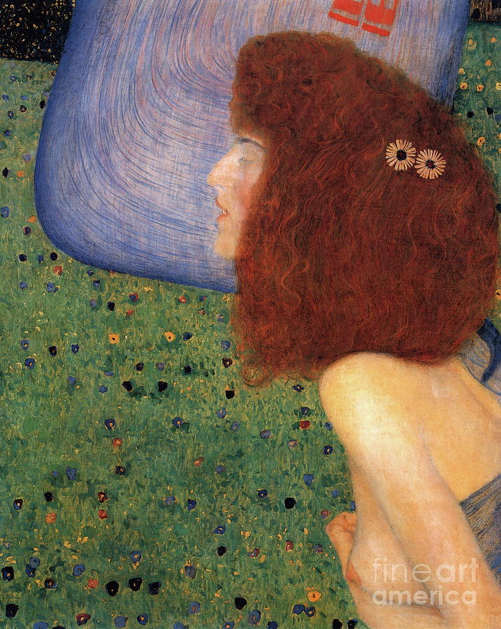 Girl With Blue Veil Painting by Gustav Klimt