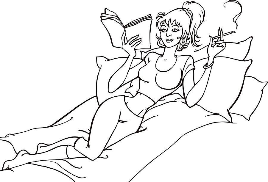 Girl with book Drawing by Zaricm