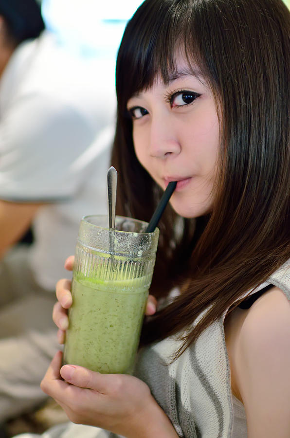 Girl with drink Photograph by Anakin Tseng