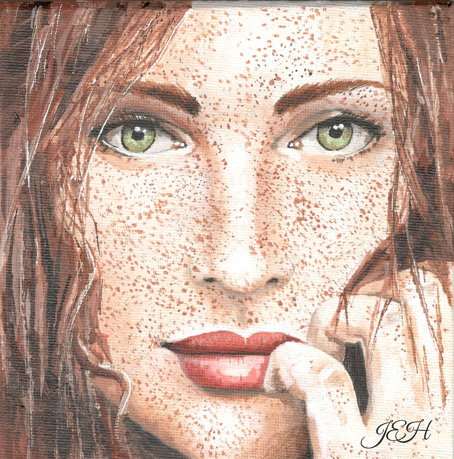 Girl with Freckles Painting by Judy Imeson