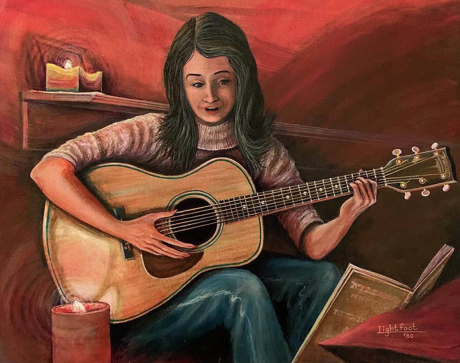 Girl With Guitar Painting by George Lightfoot