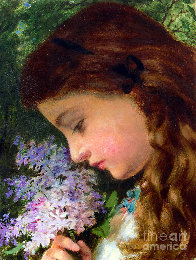 Girl With Lilac Painting by Sophie Gengembre Anderson