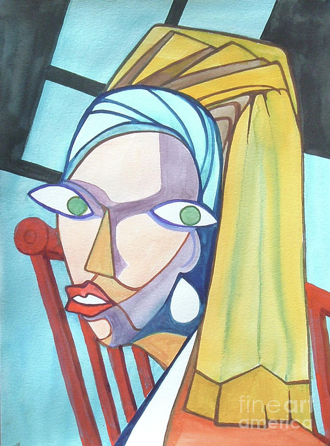 Girl with Pearl Earring Painting by Edie Schneider