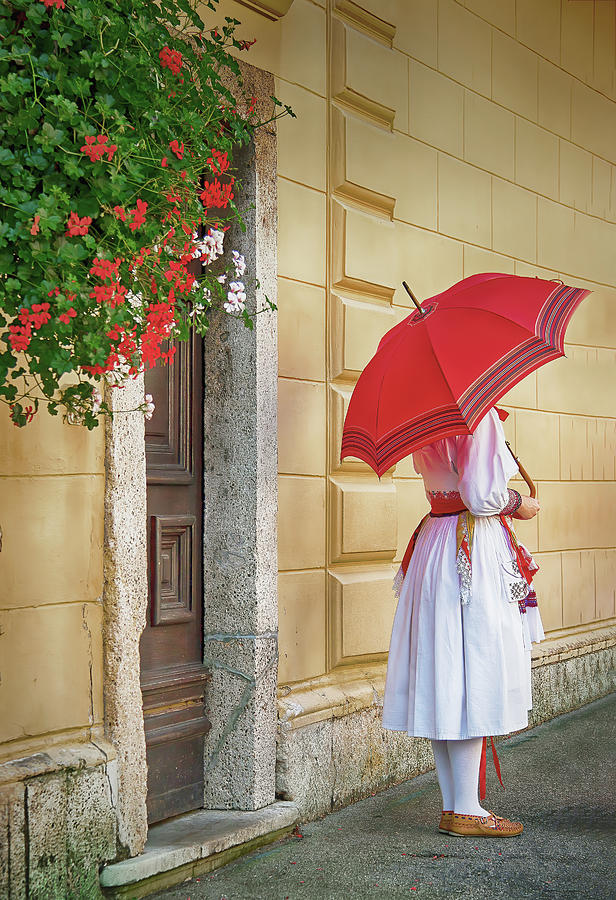 Girl with Red Umbrella Photograph by Karen Sirnick