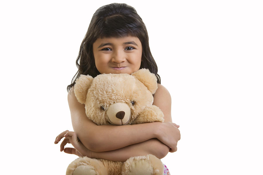 Girl with teddy bear Photograph by Madhurima Sil