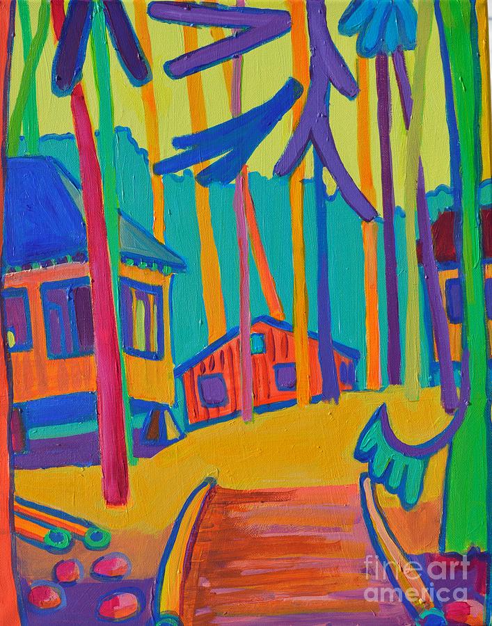 Girls Cottages at Camp Massapoag Painting by Debra Bretton Robinson