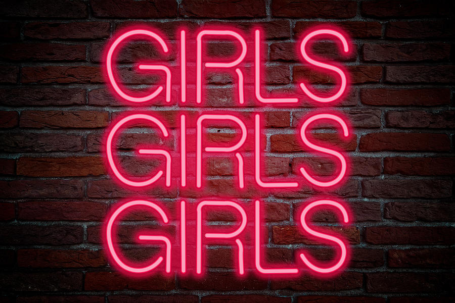 Girls Girls Girls Neon On Brick Photograph by Ricky Barnard