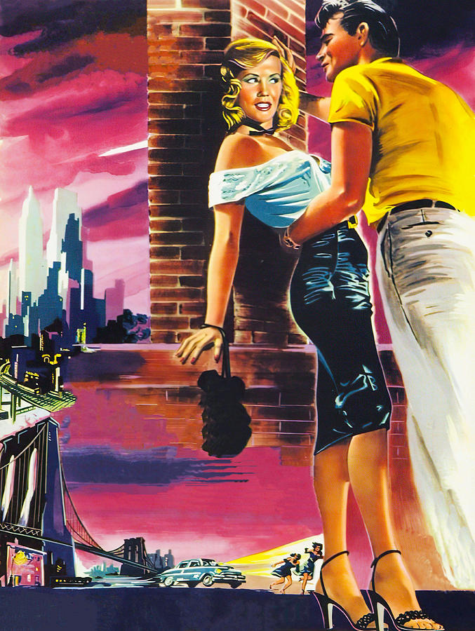 Vintage Painting - Girls in the Night, 1953, movie poster painting by Movie World Posters