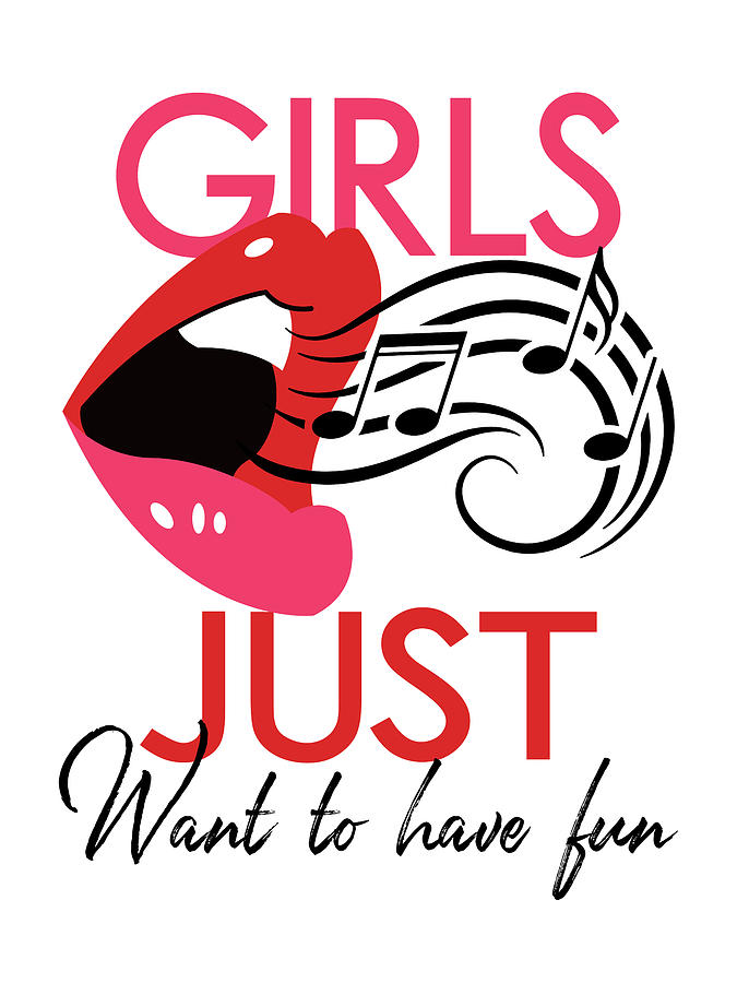Cyndi Lauper Digital Art - Girls Just Want To Have Fun - Pop Art Lips by Flo Karp