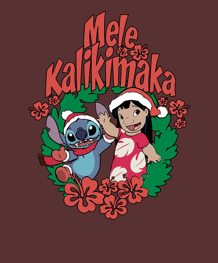 Girls Lilo and Stitch Mele Kalikimaka Christmas Digital Art by Felix Irwin  - Pixels
