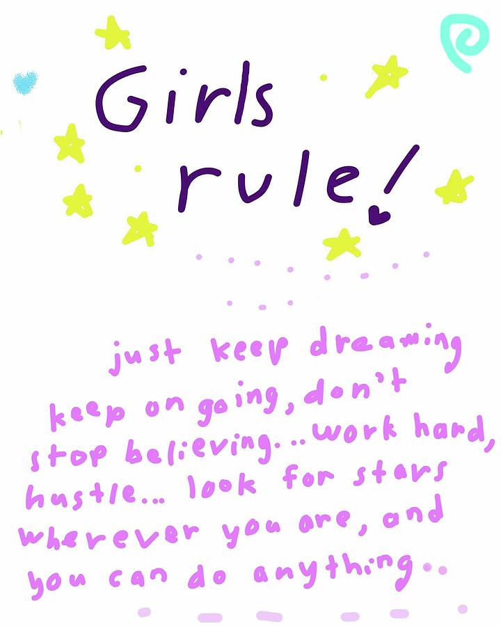 Girls Rule Drawing by Ashley Rice