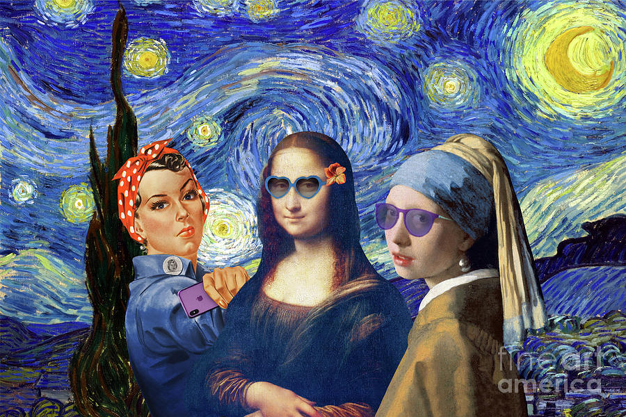 Girls trip to the Starry Night Painting by Delphimages Photo Creations