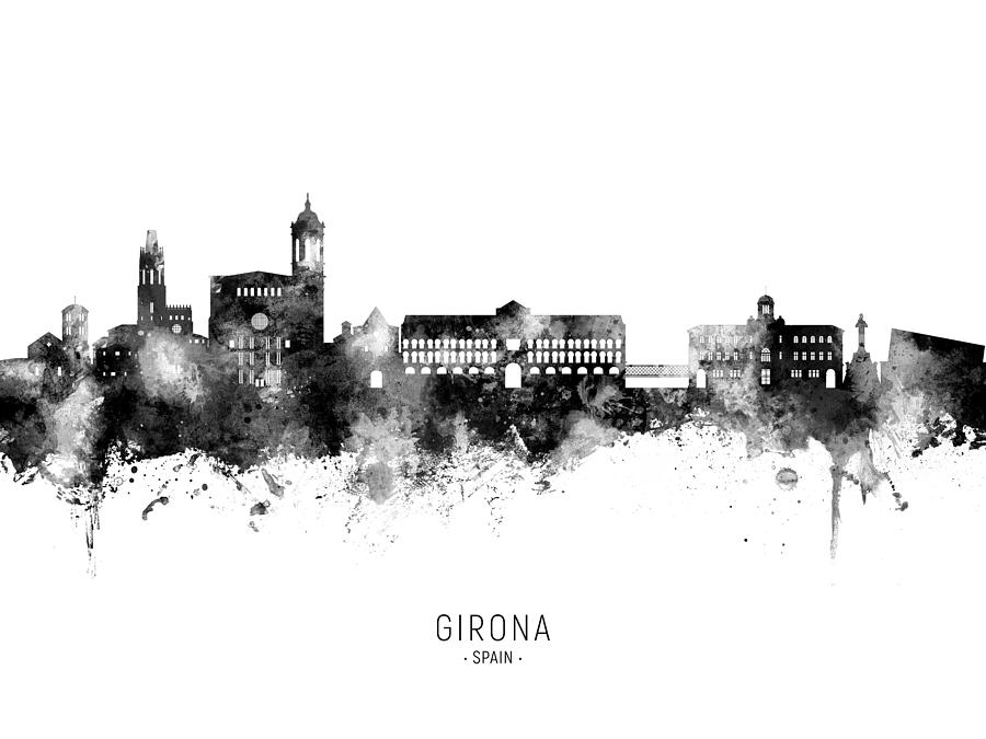 Girona Spain Skyline #93 Digital Art by Michael Tompsett
