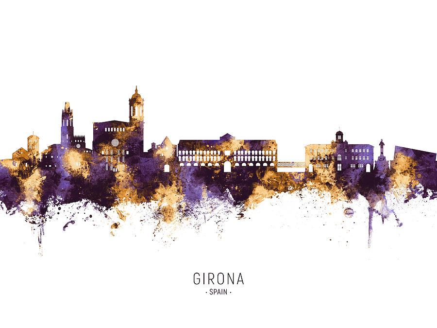 Girona Spain Skyline #94 Digital Art by Michael Tompsett
